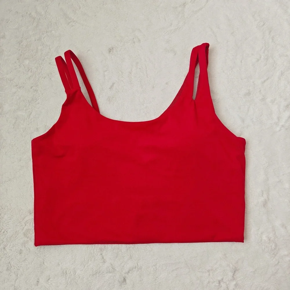MPG Sport Bra Tank Hot Pink Built In Bra Tank Top Asymmetrical Cutout Crop Large